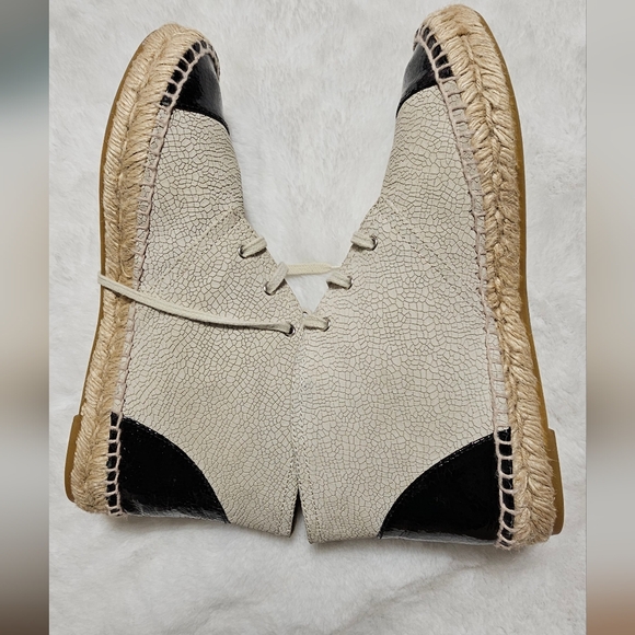 Crackled Calfskin High Top Espadrilles  w/ shoelaces, US 9 made in Spain, - Picture 12 of 16